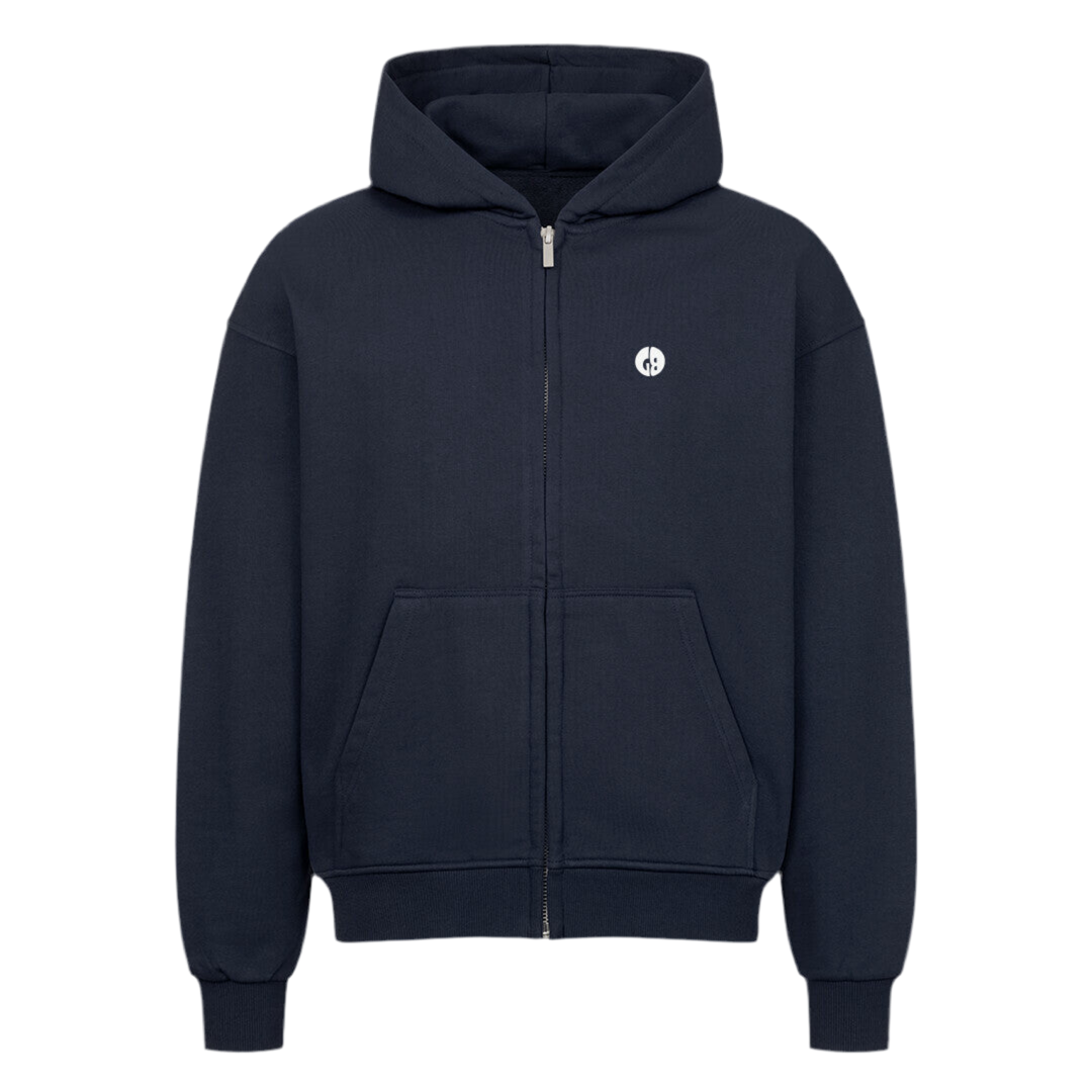 classic Oversized Zip-Hoodie | Navy Blue